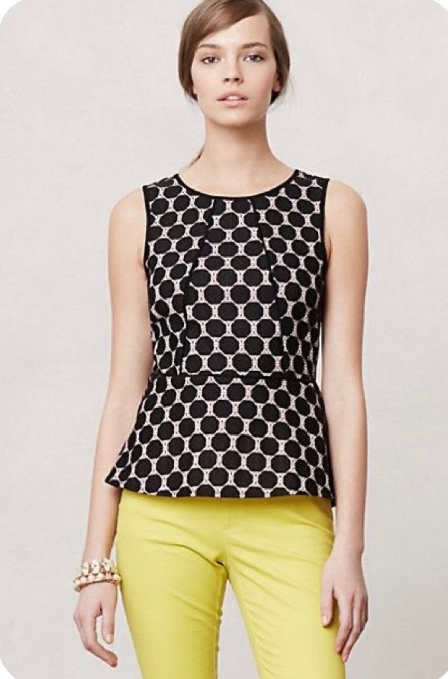 Anthropologie Weston Peplum Top Size XS